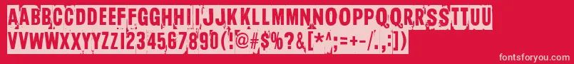 TooDrunkToFuck Font – Pink Fonts on Red Background