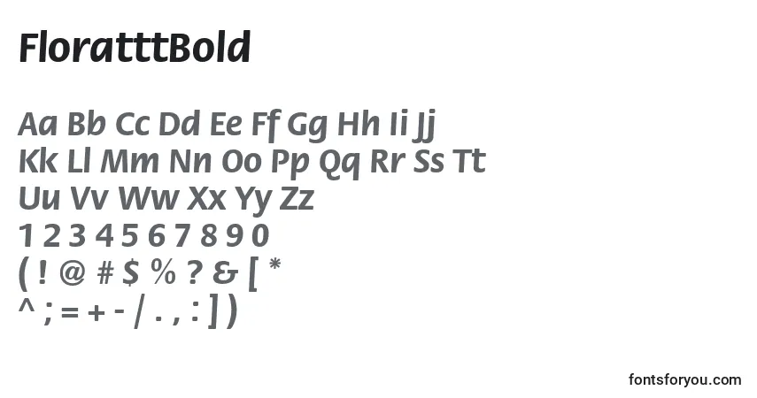 Czcionka FloratttBold – alfabet, cyfry, specjalne znaki
