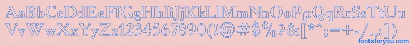 AAdemyHo Font – Blue Fonts on Pink Background