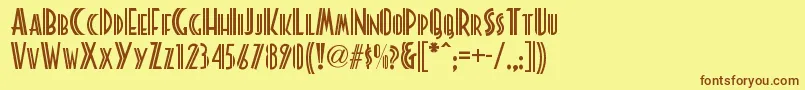 Platonicknf Font – Brown Fonts on Yellow Background