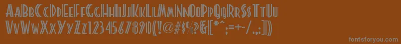 フォントPlatonicknf – 茶色の背景に灰色の文字