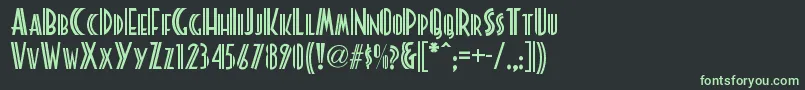 フォントPlatonicknf – 黒い背景に緑の文字