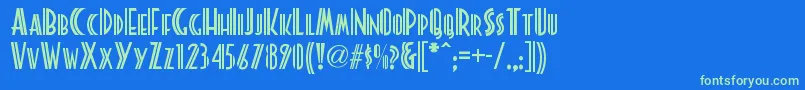 Platonicknf Font – Green Fonts on Blue Background