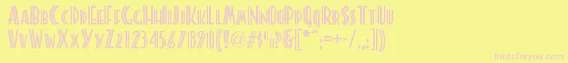 Więcej informacji o czcionce Platonicknf Czcionka Platonicknf – różowe czcionki na żółtym tle