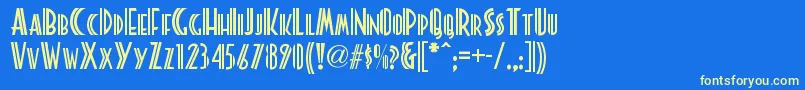 Platonicknf Font – Yellow Fonts on Blue Background