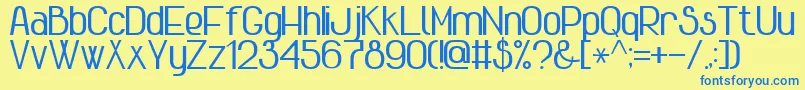 AdvancedSansSerif7Bold Font – Blue Fonts on Yellow Background