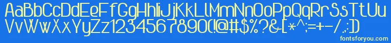 AdvancedSansSerif7Bold Font – Yellow Fonts on Blue Background