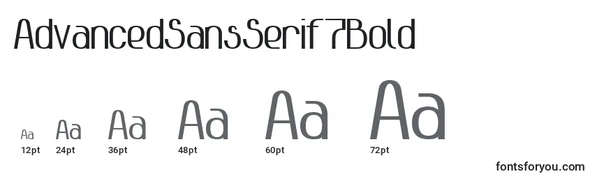 Размеры шрифта AdvancedSansSerif7Bold