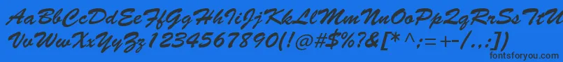 Brushscriptstd Font – Black Fonts on Blue Background
