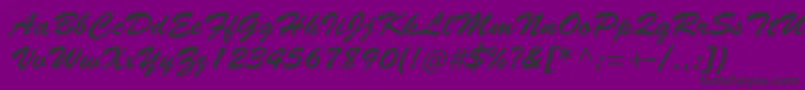 Fonte Brushscriptstd – fontes pretas em um fundo violeta