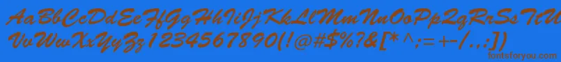 Brushscriptstd Font – Brown Fonts on Blue Background