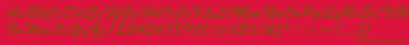 Brushscriptstd Font – Brown Fonts on Red Background