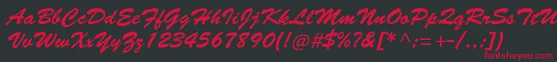 Brushscriptstd Font – Red Fonts on Black Background