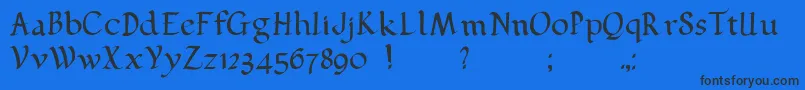 Pehuensito Font – Black Fonts on Blue Background