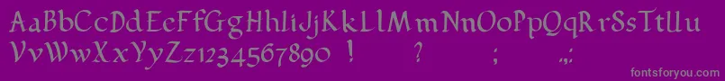 フォントPehuensito – 紫の背景に灰色の文字