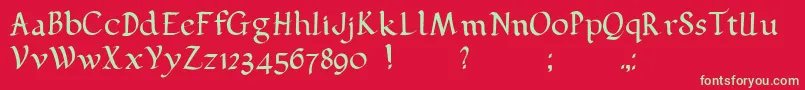 Pehuensito Font – Green Fonts on Red Background