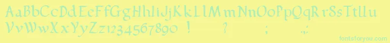 Pehuensito Font – Green Fonts on Yellow Background