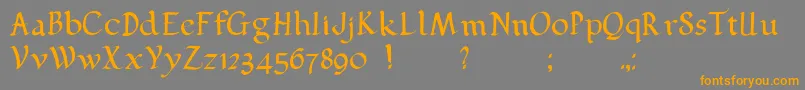 フォントPehuensito – オレンジの文字は灰色の背景にあります。