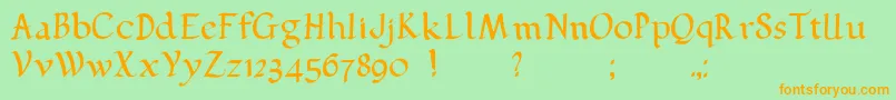 Pehuensito Font – Orange Fonts on Green Background
