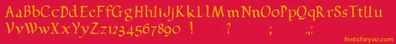 Pehuensito Font – Orange Fonts on Red Background