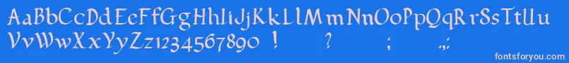 Pehuensito Font – Pink Fonts on Blue Background