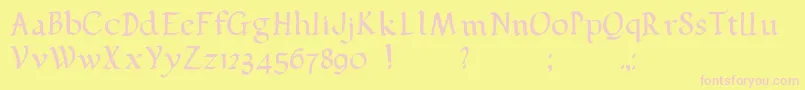Pehuensito Font – Pink Fonts on Yellow Background