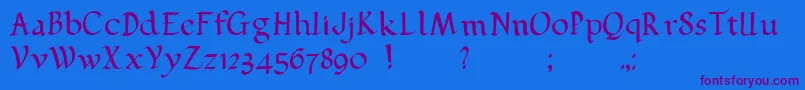 Pehuensito Font – Purple Fonts on Blue Background