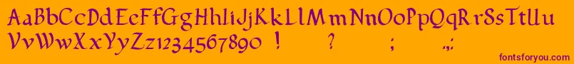 Pehuensito Font – Purple Fonts on Orange Background