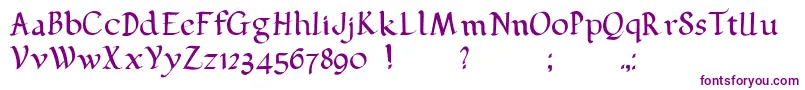 Pehuensito-Schriftart – Violette Schriften auf weißem Hintergrund