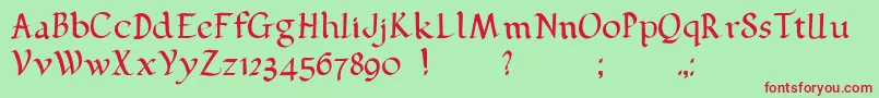 Pehuensito Font – Red Fonts on Green Background