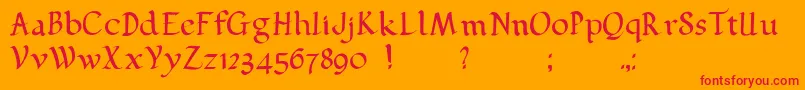 Pehuensito Font – Red Fonts on Orange Background
