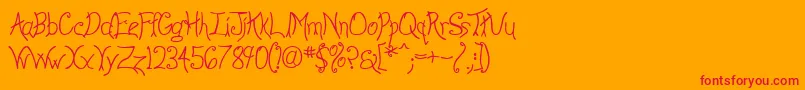 Anyway Font – Red Fonts on Orange Background