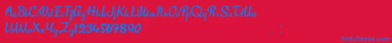 SweetAbout Font – Blue Fonts on Red Background