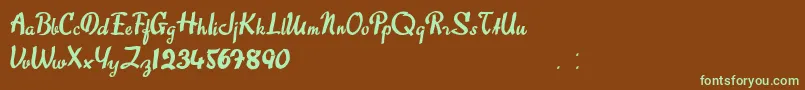 SweetAbout Font – Green Fonts on Brown Background