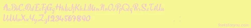SweetAbout Font – Pink Fonts on Yellow Background