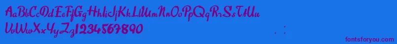 SweetAbout Font – Purple Fonts on Blue Background