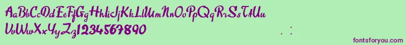 SweetAbout Font – Purple Fonts on Green Background