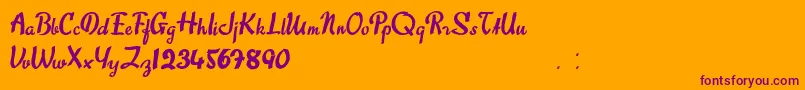SweetAbout Font – Purple Fonts on Orange Background