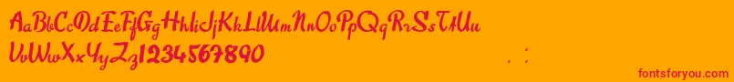 SweetAbout Font – Red Fonts on Orange Background