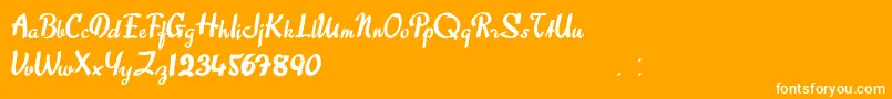 SweetAbout-Schriftart – Weiße Schriften auf orangefarbenem Hintergrund