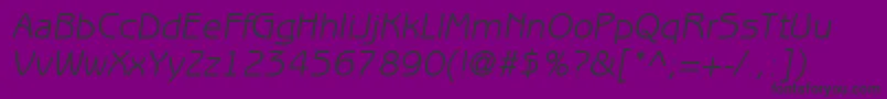 ItcBenguiatGothicLtBookOblique-fontti – mustat fontit violetilla taustalla