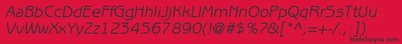 ItcBenguiatGothicLtBookOblique Font – Black Fonts on Red Background