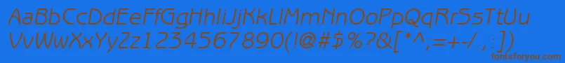 ItcBenguiatGothicLtBookOblique Font – Brown Fonts on Blue Background