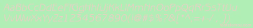 ItcBenguiatGothicLtBookOblique-fontti – vaaleanpunaiset fontit vihreällä taustalla