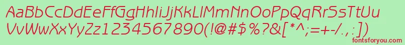 ItcBenguiatGothicLtBookOblique Font – Red Fonts on Green Background