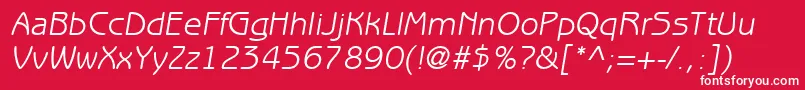 ItcBenguiatGothicLtBookOblique Font – White Fonts on Red Background