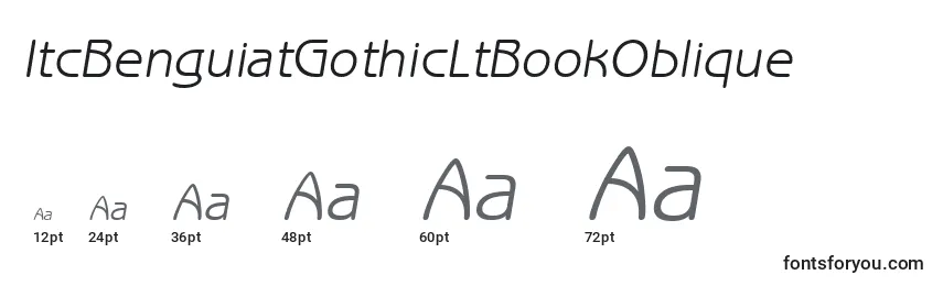 Размеры шрифта ItcBenguiatGothicLtBookOblique