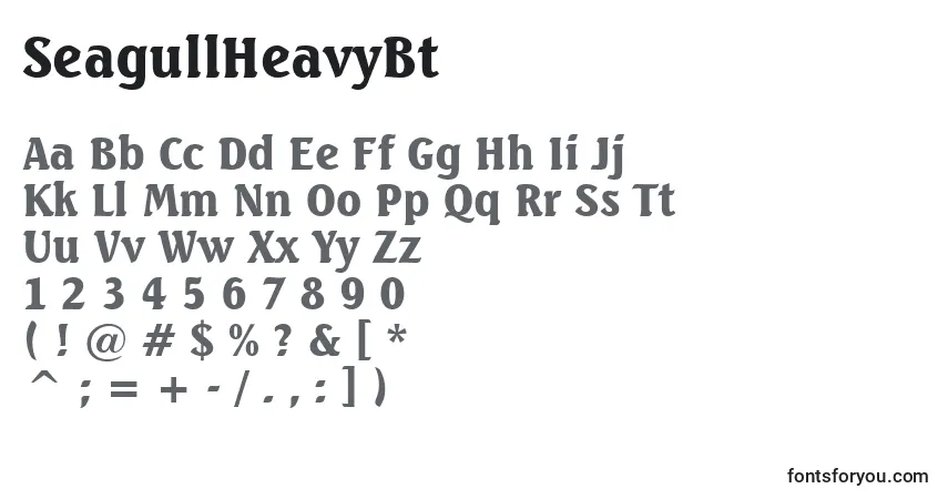 Шрифт SeagullHeavyBt – алфавит, цифры, специальные символы