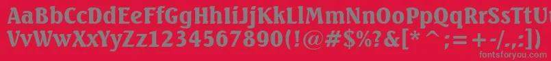 SeagullHeavyBt Font – Gray Fonts on Red Background