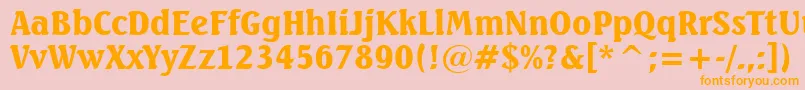 SeagullHeavyBt Font – Orange Fonts on Pink Background